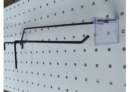 Гачок одинарний на сітку 250мм. с цінникотримачем (чорний)